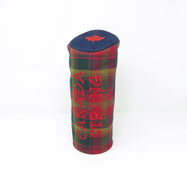 Pipe Style Driver Headcover - Canada Maple Tartan & Denim