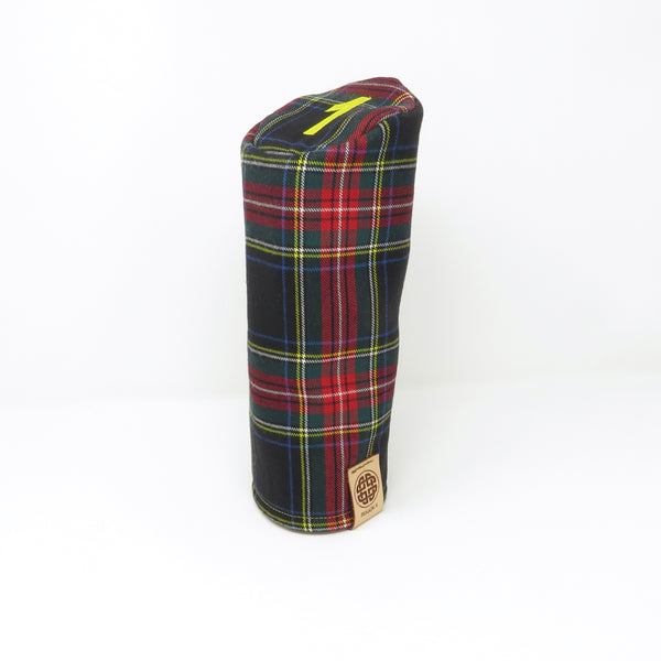 NEW Pipe Style Driver Headcover - Black Stewart Tartan