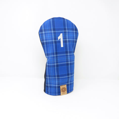 Driver Headcover, Skye Blue Tartan   Keyhole Style