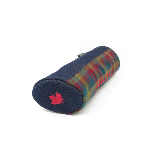 Pipe Style Driver Headcover - Canada Maple Tartan & Denim