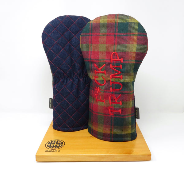 Keyhole Driver Headcover, Canada Maple Tartan & Denim with Red Stitching