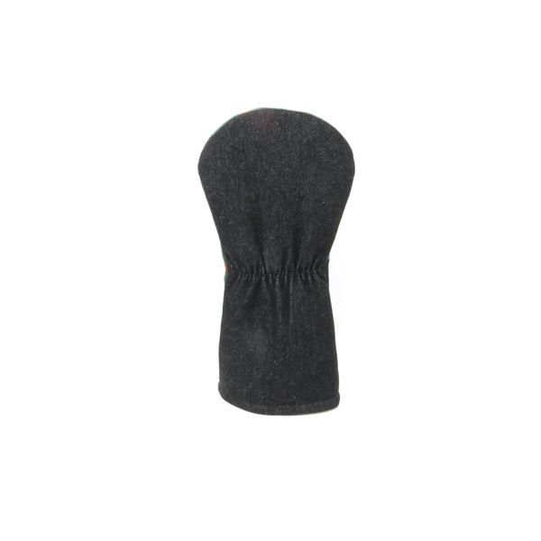 Keyhole Fairway Wood Headcover, Black Denim with Bissett