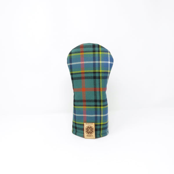 Keyhole Fairway Wood Headcover, Bissett Tartan with Denim Back